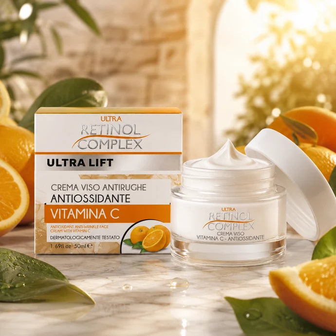 Crème Visage Ultra Lift Antioxydante à la Vitamine C 50 ml - Retinol Complex fabriqué en Italie