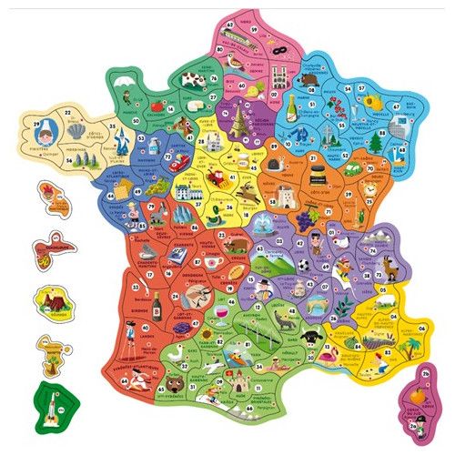Puzzle Carte France Magnétique 93 pièces